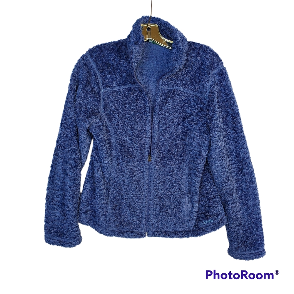 LL BEAN Polartec Jacket Fuzzy Zip Teddy Fleece Size S